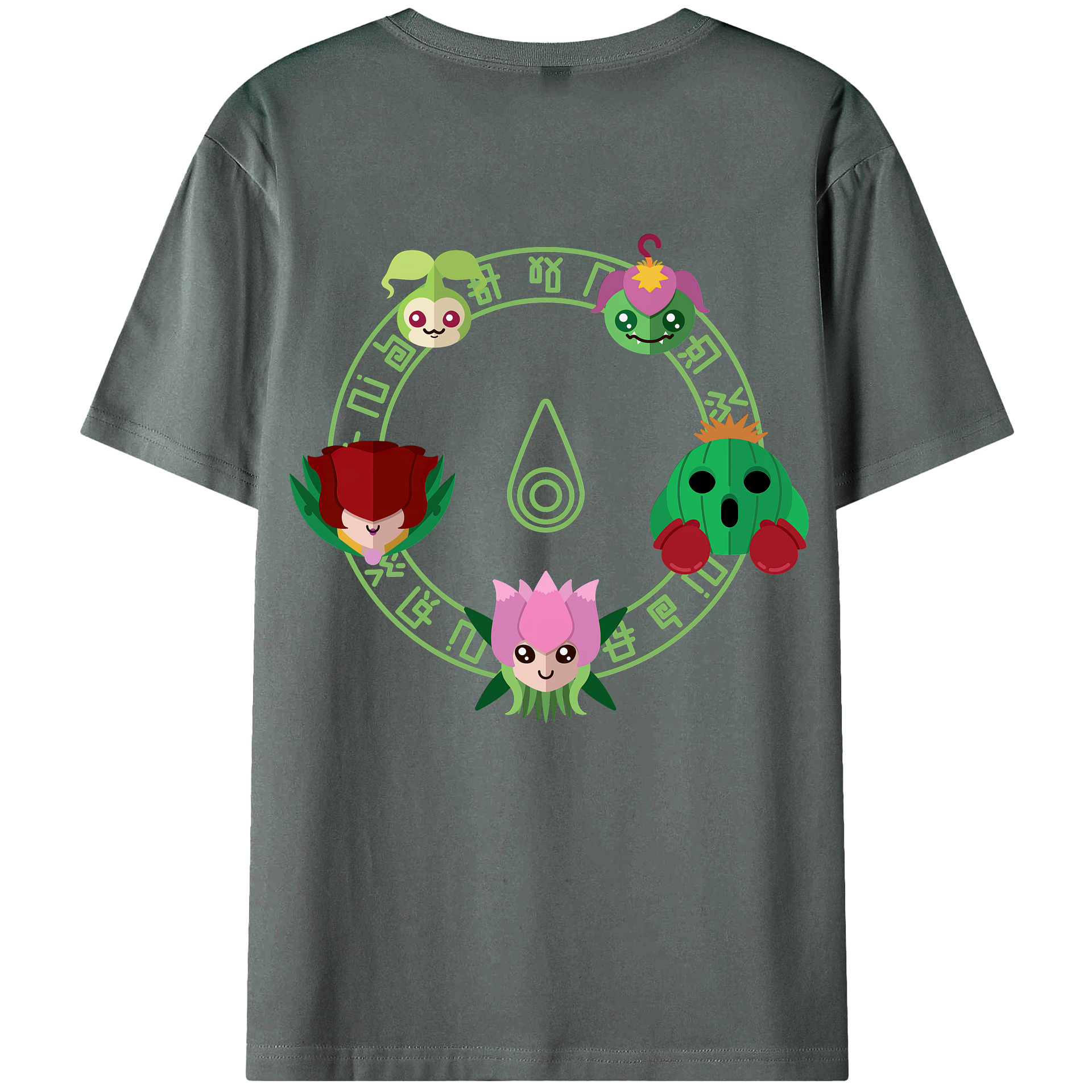 （画像用） Digimon デジタルモンスター/デジモン 綿100％ メンズ半袖Tシャツ（バックプリント） 通気性
